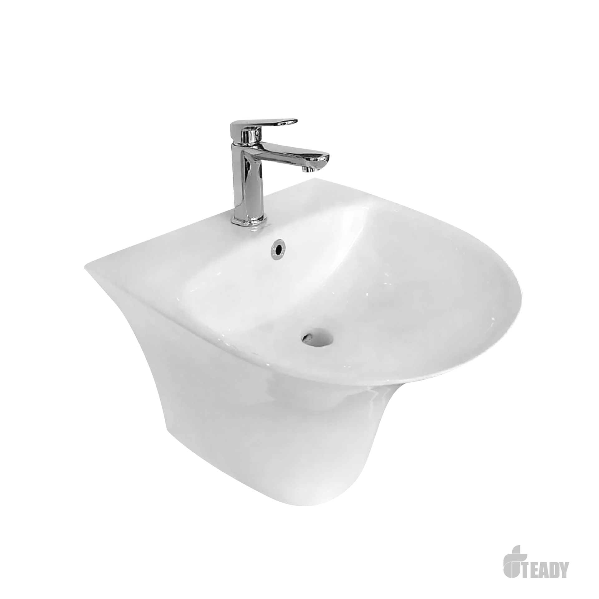 Chậu Rửa Mặt Lavabo Treo Tường Liền Chân LC02 Chậu Rửa Mặt Lavabo Treo Tường Liền Chân LC02