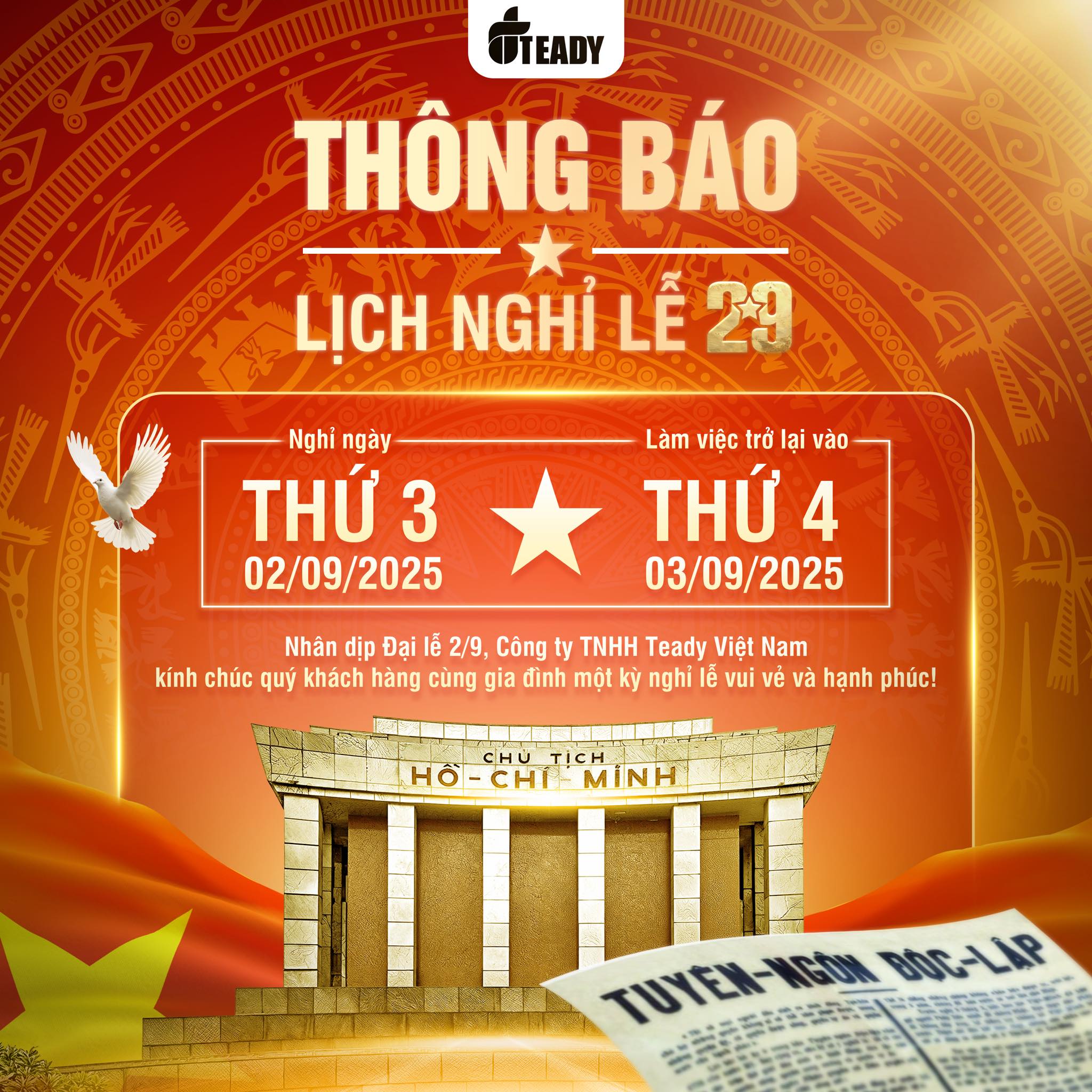 🔥 TEADY MỪNG ĐẠI LỄ 2/9 – SIÊU SALE THẢ GA – SĂN NGAY VF3!! 