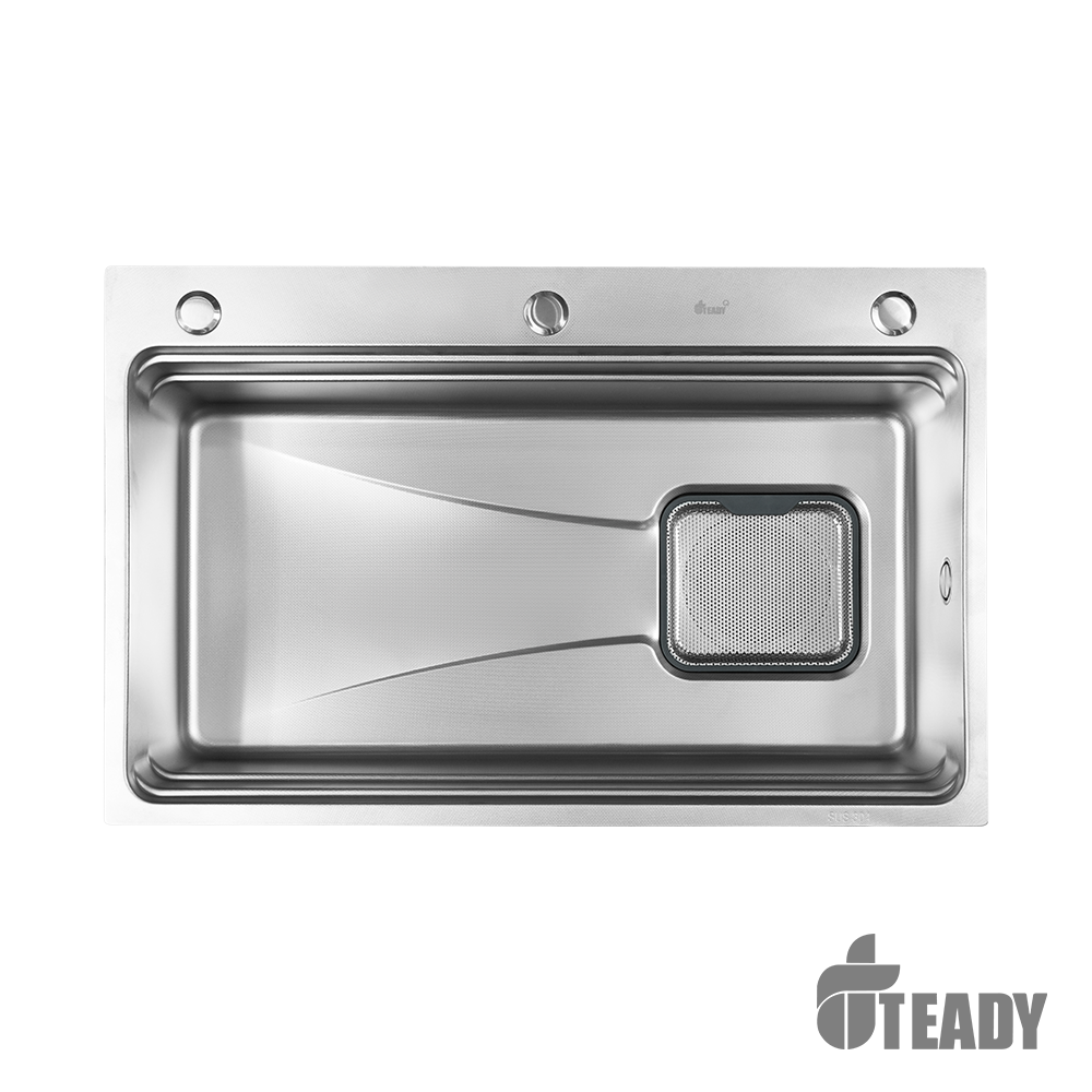 CHẬU RỬA BÁT 1 HỐ TEADY 7548 XÁM BẠC